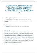 PRINCIPLES OF MANAGEMENT C483  WGU EXAM WITH 100&percnt; CORRECT  ANSWER &lpar;VERIFIED ANSWERS&rpar; &vert;  LATEST UPDATE &vert; ALREADY GRADED  A&plus;
