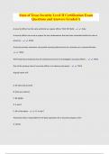 State of Texas Security Level II Certification Exam Questions and Answers Graded A