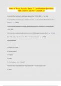State of Texas Security Level II Certification Questions with Correct Answers Graded A&plus;