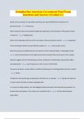 Straighterline American Government Final Exam Questions and Answers &lpar;Graded A&plus;&rpar;