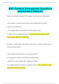 EMT Geriatric Emergencies Questions and Answers Rated A&plus;