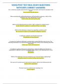 NAHQ POST TEST REAL EXAM QUESTIONS WITH100&percnt; CORRECT ANSWERS 