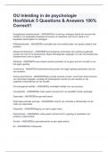 OU Inleiding in de psychologie Hoofdstuk 5 Questions & Answers 100&percnt; Correct&excl;&excl;