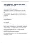 Economielokaal&colon; risico en informatie Exam 100&percnt; Verified&excl;&excl;