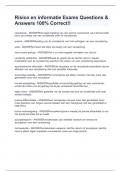 Risico en informatie Exams Questions & Answers 100&percnt; Correct&excl;&excl;