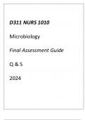 &lpar;WGU D311&rpar; NURS 1010 Microbiology Final Assessment Guide Q & S 2024