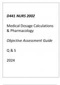 &lpar;WGU D441&rpar; NURS 2002 Medical Dosage Calculations & Pharmacology Objective Assessment Guide Q & S