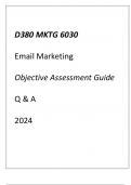 &lpar;WGU D380&rpar; MKTG 6030 Health Care Email Marketing Objective Assessment Guide Q & A 2024