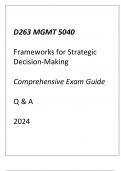 &lpar;WGU D263&rpar; MGMT 5040 Frameworks for Strategic Decision-Making Comprehensive Exam Guide Q & A