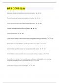 DPS COPS 100 Quiz Questions and Answers New Year Update 2024 Solved 100&percnt;
