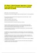 PA Motor Vehicle Damage Appraiser's License Exam Questions and Answers Latest Updated 2024&sol;2025 &lpar;Graded&rpar;