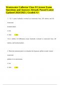 Wastewater Collector Class D License Exam Questions and Answers Already Passed Latest Updated 2024&sol;2025 Graded A&plus;&period;