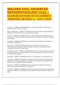 WALDEN 6501 ADVANCED PATHOPHYSIOLOGY WEEK 1 EXAM QUESTIONS WITH CORRECT ANSWERS GRADED A&plus; 100&percnt; 2024