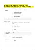 BIOS 242 Microbiology Midterm Exam Questions With Answers 2026&sol;2027 &vert; Graded A&plus;&period;