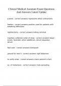 Clinical Medical Assistant Exam Questions And Answers Latest Update