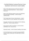 Certified Medical Assistant Practice Exam Questions And Answers Latest Update