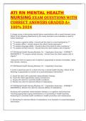 Package deal for ATI-RN ASSESSMENT LEVEL 1 PRACTICE A EXAM QUESTIONS WITH CORRECT ANSWERS 100&percnt; 2024