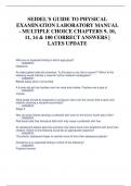 SEIDEL'S GUIDE TO PHYSICAL  EXAMINATION LABORATORY MANUAL  - MULTIPLE CHOICE CHAPTERS 9&comma; 10&comma;  11&comma; 14 & 100 CORRECT ANSWERS &vert;  LATES UPDATE