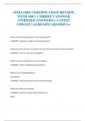 SITECORE CERTIFICATION REVIEW  WITH 100&percnt; CORRECT ANSWER  &lpar;VERIFIED ANSWERS&rpar; &vert; LATEST  UPDATE &vert; ALREADY GRADED A&plus;