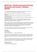 HESI Prep - Health Assessment Practice Questions and answers &vert; Updated 2024&sol;25