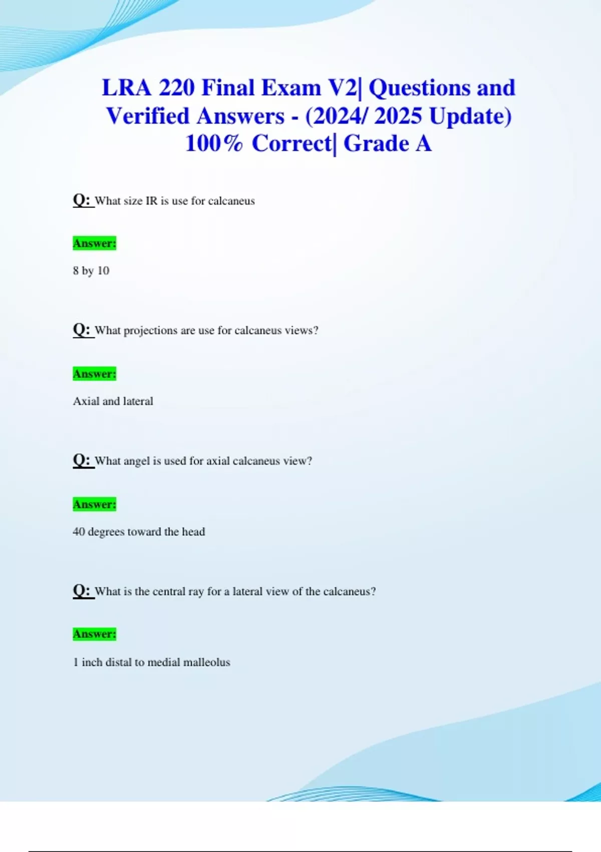 LRA 220 Final Exam V2| Questions and Verified Answers - (2024/ 2025 ...