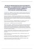 HUMAN RESOURCES MANAGEMENT&colon; GAINING A COMPETITIVE ADVANTAGE QUESTIONS WITH CORRECT DETAILED ANSWERS 2024&period;