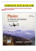 COMPLETE TEST BANK FOR   Physics For Scientists And Engineers With Modern Physics 10th Edition By Raymond A&period; Serway &lpar;Author&rpar; Latest Update&period; 