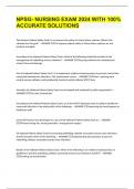 NPSG- NURSING EXAM 2024 WITH 100&percnt; ACCURATE SOLUTIONS