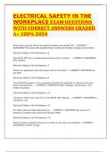 ELECTRICAL SAFETY IN THE WORKPLACE EXAM QUESTIONS WITH CORRECT ANSWERS GRADED A&plus; 100&percnt; 2024
