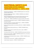 ELECTRICAL SAFETY EXAM QUESTIONS WITH CORRECT ANSWERS GRADED A&plus; 100&percnt; 2024