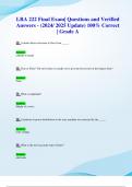 LRA 222 Final Exam&vert; Questions and Verified Answers - &lpar;2024&sol; 2025 Update&rpar; 100&percnt; Correct &vert; Grade A