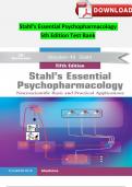 Test Bank Stahl&rsquo;s Essential Psychopharmacology 5th Edition COMPLETE UPDATE 20242025 PDF