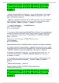 Pharmacology and the Nursing process&comma;  Pharmacology and the Nursing Process  Exam 1