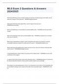 MLS Exam 2 Questions & Answers 2024&sol;2025