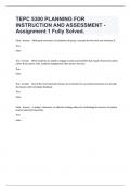 TEPC 5300 PLANNING FOR INSTRUCTION AND ASSESSMENT - Assignment 1 Fully Solved&period;