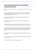 Final Review Questions Guaranteed Passed Solutions&period;