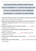 CSST BUILDING INSPECTION FINAL EXAM VERSION C LATEST 2024-2025 &lpar;150 ACTUAL QUESTIONS AND VERIFIED ANSWERS&rpar; A&plus; GRADE GUARANTEED&period;