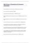 MLS Exam 4 Questions & Answers 2024&sol;2025