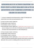 KINESIOLOGY IN ACTION CHAPTER 1-14 POST-TEST LATEST 2024-2025 &lpar;120 ACTUAL QUESTIONS AND VERIFIED ANSWERS&rpar; A&plus; GRADE GUARANTEED