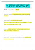 FAU BROOKS BIODIVERSITY UNIT 1 EXAM LATEST UPDATE GRADED A&plus;