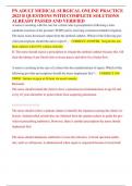 PN ADULT MEDICAL SURGICAL ONLINE PRACTICE  2023 B QUESTIONS WITH COMPLETE SOLUTIONS  ALREADY PASSED AND VERIFIED