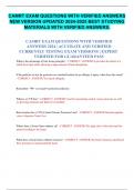 CAMRT EXAM QUESTIONS WITH VERIFIED ANSWERS NEW VERSION UPDATED 2024-2025 BEST STUDYING  MATERIALS WITH VERIFIED ANSWERS&period;