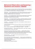 Behavioral Observation and Screening &vert; Questions and answers &vert; 2024&sol;25