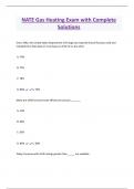 NATE Gas Heating Exam with Complete  Solutions 