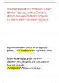 Walmart graduation&sol;&sol; WALMART EXAM  NEWEST ACTUAL EXAM COMPLETE  QUESTIONS AND CORRECT DETAILED  ANSWERS &lpar;VERIFIED ANSWERS&rpar;100&percnt;