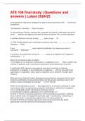 ATE 106 final study &vert; Questions and answers &vert; Latest 2024&sol;25