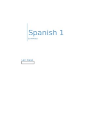 Spanish 1 summary
