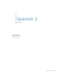 Spanish 2 summary