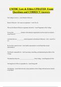 CMTBC Law & Ethics UPDATED Exam  Questions and CORRECT Answers