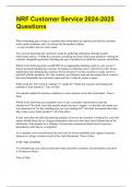 NRF Customer Service 2024-2025 Questions&period;docx